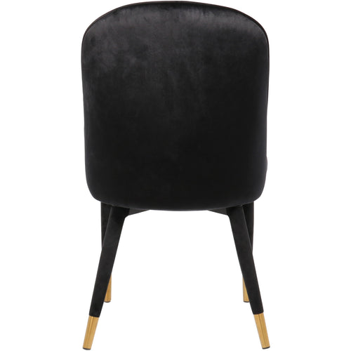 Belle Velvet Upholstered Dining Chair in Black