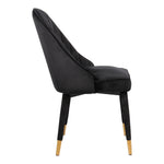 Belle Velvet Upholstered Dining Chair in Black