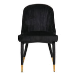 Belle Velvet Upholstered Dining Chair in Black
