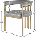 Marcello Velvet Upholstered Dining Chair in Grey