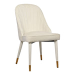 Belle Velvet Upholstered Dining Chair in Cream