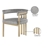 Marcello Velvet Upholstered Dining Chair in Grey