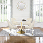 Belle Velvet Upholstered Dining Chair in Cream
