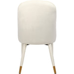 Belle Velvet Upholstered Dining Chair in Cream