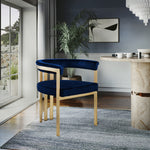 Marcello Velvet Upholstered Dining Chair in Navy