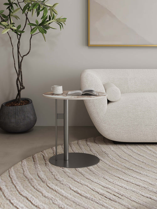Alondra Sintered Stone Top End Table in Black