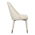 Belle Velvet Upholstered Dining Chair in Cream