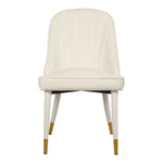 Belle Velvet Upholstered Dining Chair in Cream