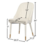 Belle Velvet Upholstered Dining Chair in Cream