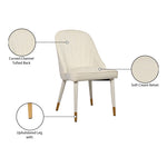 Belle Velvet Upholstered Dining Chair in Cream