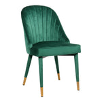 Belle Velvet Upholstered Dining Chair in Green
