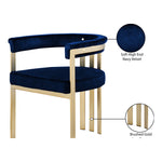 Marcello Velvet Upholstered Dining Chair in Navy