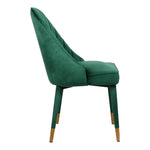 Belle Velvet Upholstered Dining Chair in Green