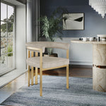 Marcello Velvet Upholstered Dining Chair in Stone