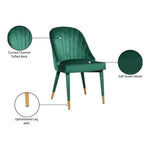 Belle Velvet Upholstered Dining Chair in Green