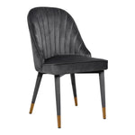 Belle Velvet Upholstered Dining Chair in Grey