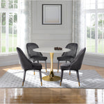 Belle Velvet Upholstered Dining Chair in Grey