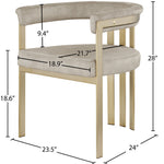 Marcello Velvet Upholstered Dining Chair in Stone