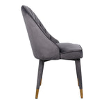 Belle Velvet Upholstered Dining Chair in Grey