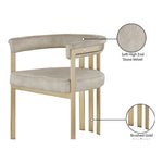 Marcello Velvet Upholstered Dining Chair in Stone