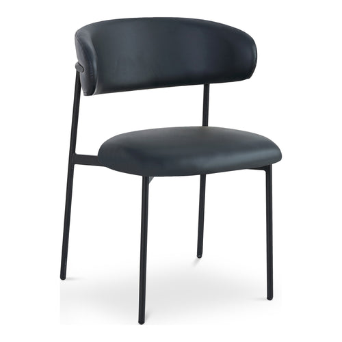 Lupita Vegan Leather Upholstered Dining Chair (760-C) in Black
