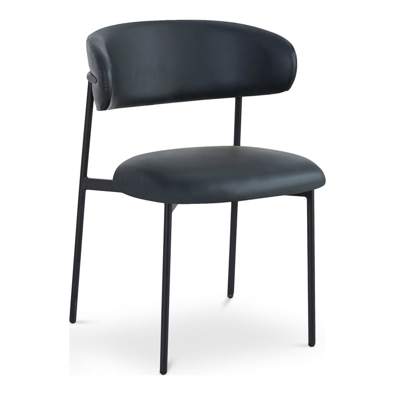 Lupita Vegan Leather Upholstered Dining Chair (760-C) in Black