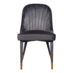 Belle Velvet Upholstered Dining Chair in Grey