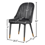 Belle Velvet Upholstered Dining Chair in Grey