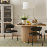 Lupita Vegan Leather Upholstered Dining Chair (760-C) in Black