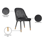 Belle Velvet Upholstered Dining Chair in Grey