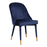 Belle Velvet Upholstered Dining Chair in Navy