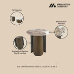 Monica Sintered Stone Top End Table in Bronze