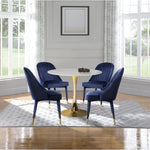 Belle Velvet Upholstered Dining Chair in Navy