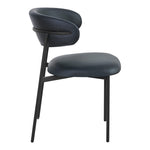 Lupita Vegan Leather Upholstered Dining Chair (760-C) in Black