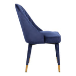 Belle Velvet Upholstered Dining Chair in Navy