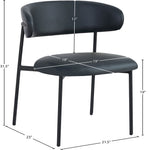 Lupita Vegan Leather Upholstered Dining Chair (760-C) in Black