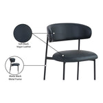 Lupita Vegan Leather Upholstered Dining Chair (760-C) in Black
