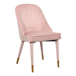 Belle Velvet Upholstered Dining Chair in Pink