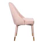 Belle Velvet Upholstered Dining Chair in Pink