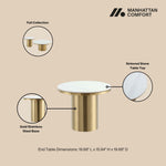 Glenn Sintered Stone Top End Table in Gold