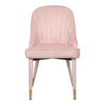 Belle Velvet Upholstered Dining Chair in Pink