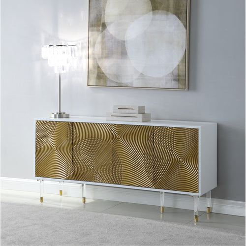 Bellissimo Lacquer Finish And Acrylic Sideboard / Buffet in White
