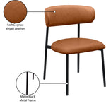 Lupita Vegan Leather Upholstered Dining Chair (760-C) in Cognac