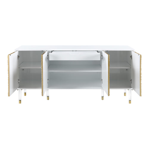 Bellissimo Lacquer Finish And Acrylic Sideboard / Buffet in White