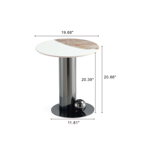 Laurel Sintered Stone Top End Table in Black
