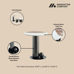 Laurel Sintered Stone Top End Table in Black