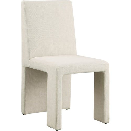 Benson Linen Textured Fabric Upholstered Dining Chair in Beige