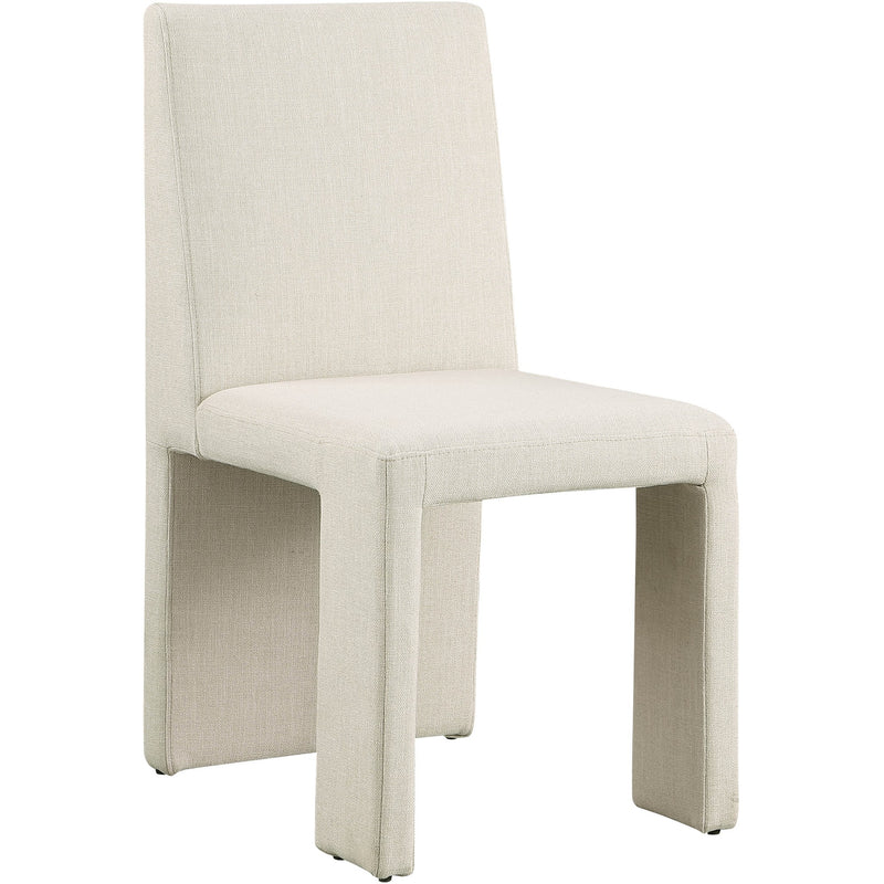 Benson Linen Textured Fabric Upholstered Dining Chair in Beige