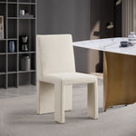Benson Linen Textured Fabric Upholstered Dining Chair in Beige