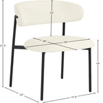 Lupita Vegan Leather Upholstered Dining Chair (760-C) in Cream